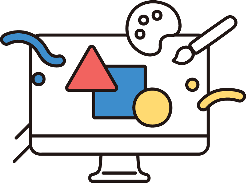 デザインの画面のアイコン