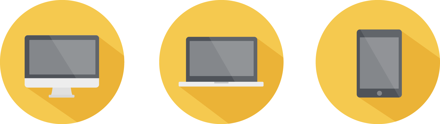 パソコン、タブレット、スマホのアイコン